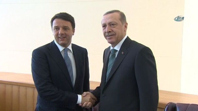 Erdoğan, İtalya Başbakanı Renzi ile görüştü