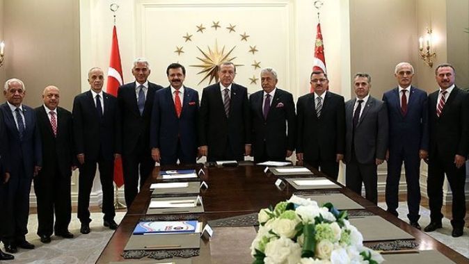 Erdoğan iş dünyası ve sendika temsilcilerini kabul etti