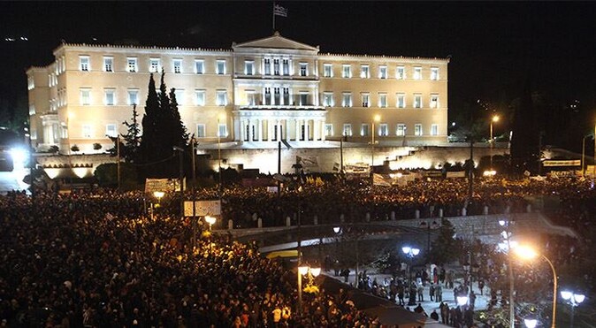 Yunan hükümetine destek gösterileri