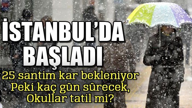 İstanbul&#039;a beklenen kar yağdı, peki kaç gün sürecek okullar tatil mi?