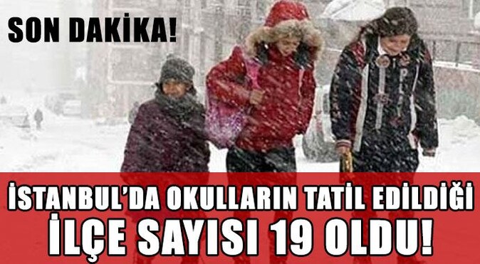 İstanbul&#039;da hangi ilçelerde okullar tatil? 20 Şubat kar tatil olan ilçeler