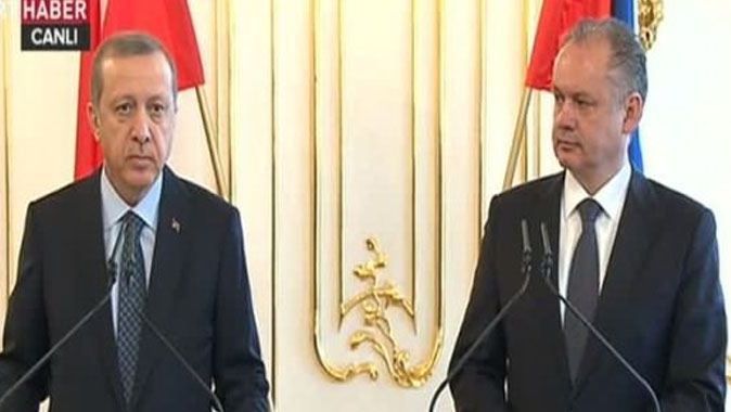 Cumhurbaşkanı Erdoğan Slovakya&#039;da açıklamalarda bulundu