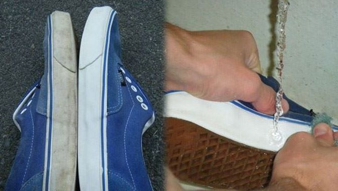 Lastik ayakkabıları beyazlatacak pratik yöntem