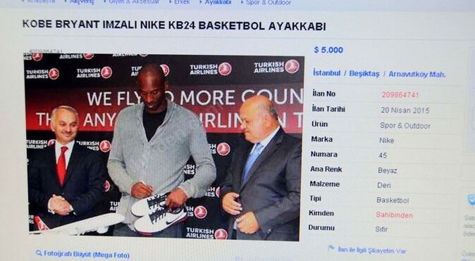 THY Kobe Bryant&#039;ın ayakkabısını satılığa çıkardı