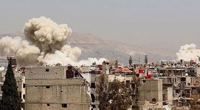 Esad güçleri Şam&#039;ı varil bombasıyla vurdu