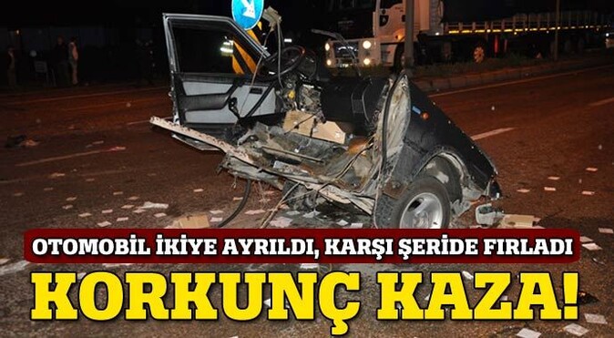 Kırıkkale&#039;de korkunç kaza! Otomobil ikiye bölündü, 8 yaralı