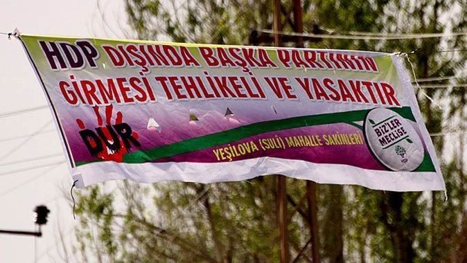Skandal HDP pankartına büyük tepki