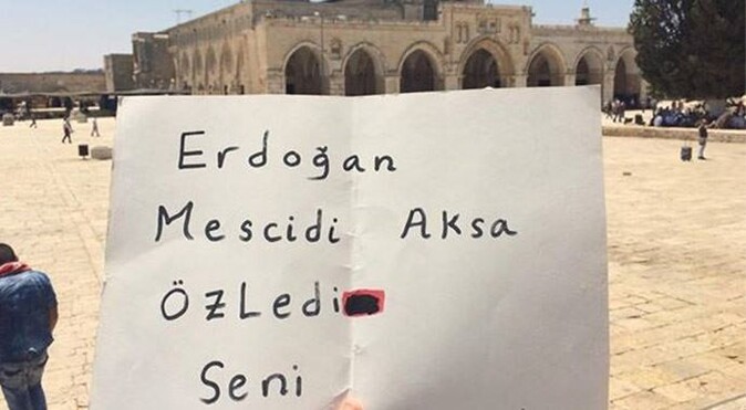 Mescid-i Aksa&#039;dan Erdoğan&#039;a mesaj var