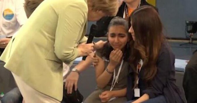 Almanya Başbakanı Merkel, Filistinli mülteci kızı ağlattı
