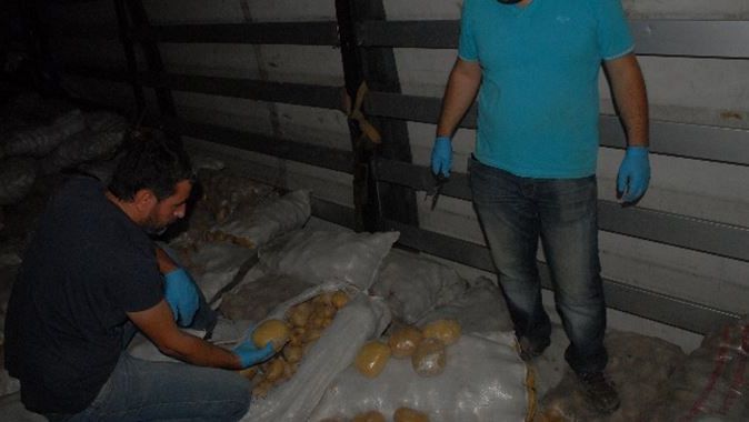 Patates çuvallarından 150 kilo eroin çıktı