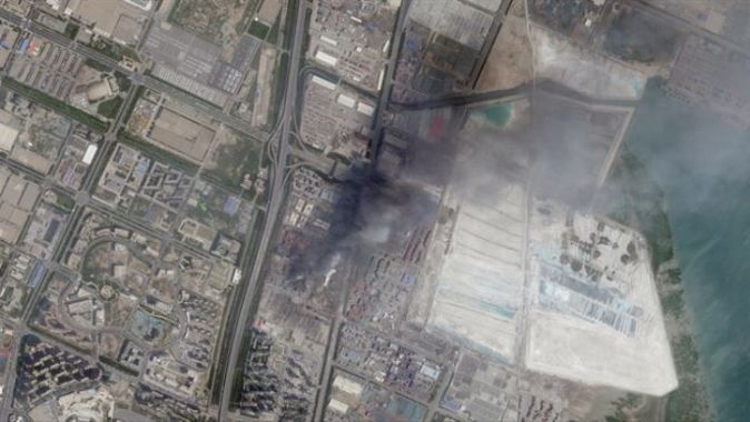 Çin&#039;deki patlama uzaydan görüntülendi