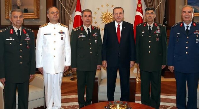 Yeni komutanlardan Cumhurbaşkanı Erdoğan&#039;a ziyaret