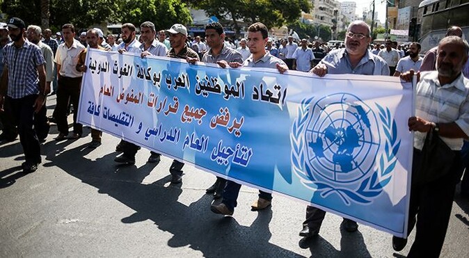Gazze&#039;de UNRWA protestosu