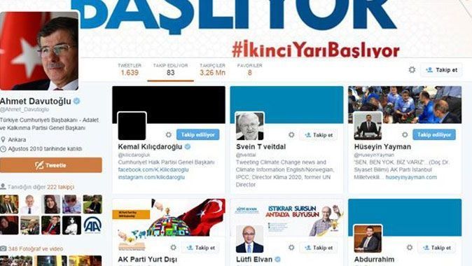 Başbakan Davutoğlu, Kılıçdaroğlu&#039;nu Twitter&#039;dan takip etmeye başladı