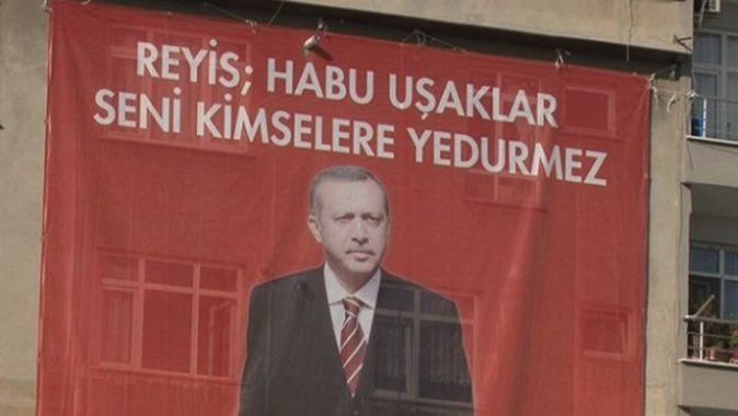 Erdoğan için ilginç pankart