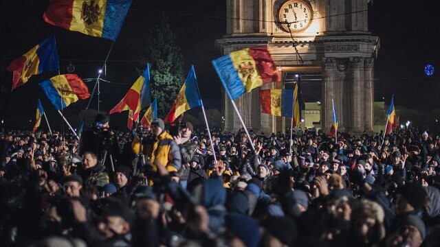 Moldova&#039;da hükümet karşıtı gösteri
