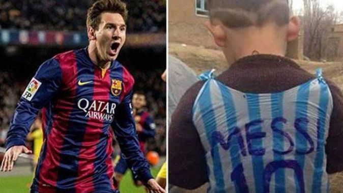 Poşetten Messi formasıyla dünya gündeminde