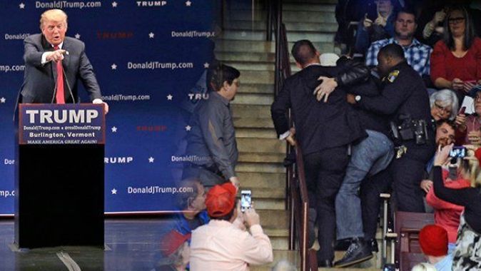 Trump başörtülü kadını salondan attırdı