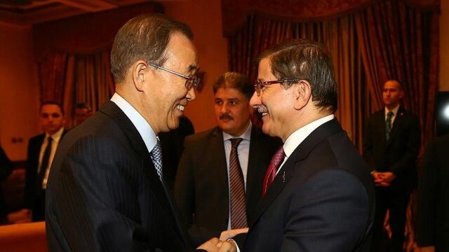 Başbakan Davutoğlu BM Genel Sekreteri Ban ile görüştü
