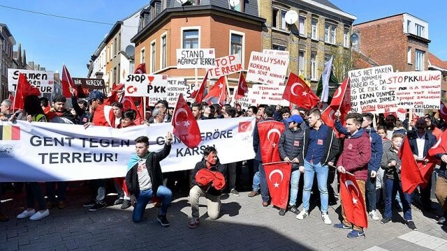 Belçikalı Türkler PKK ve DAEŞ terörünü protesto etti