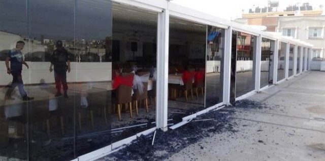 Kilis&#039;te bir otelin 4. katına bomba isabet etti