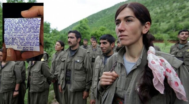 PKK&#039;lının üzerinden çıkan not şok etti!
