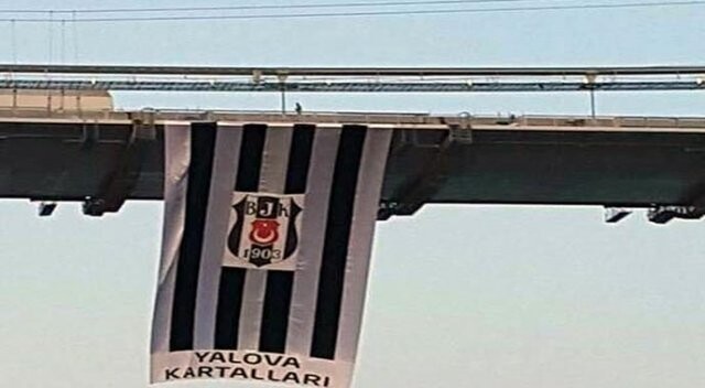 Beşiktaş bayrağı Osmangazi Köprüsü’nde