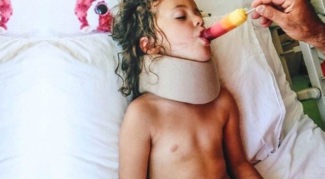 Boynu kırılan kızını, dişlerini kırarak hayata döndürdü