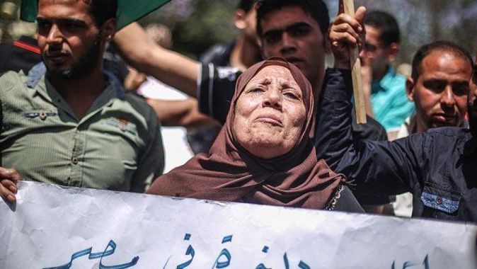 Gazze&#039;de Refah Sınır Kapısı için gösteri düzenlendi