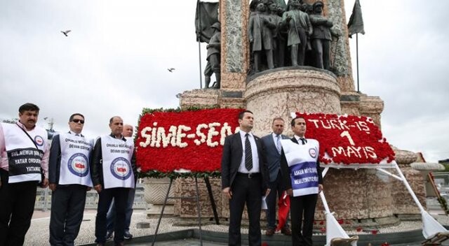 Sime-Sen Taksim Cumhuriyet Anıtı&#039;na çelenk bıraktı