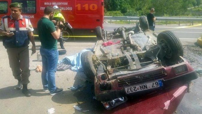 Bolu&#039;da trafik kazası, 1 ölü 2 yaralı