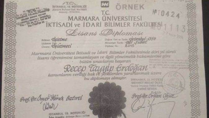 HDP Erdoğan&#039;ın diplomasını yayınladı