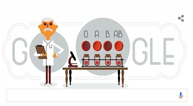 Karl Landsteiner&#039;e Doodle oldu! İşte Google&#039;ın büyük sürprizi!