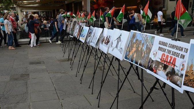 Viyana&#039;da İsrail&#039;in Gazze ablukası protesto edildi