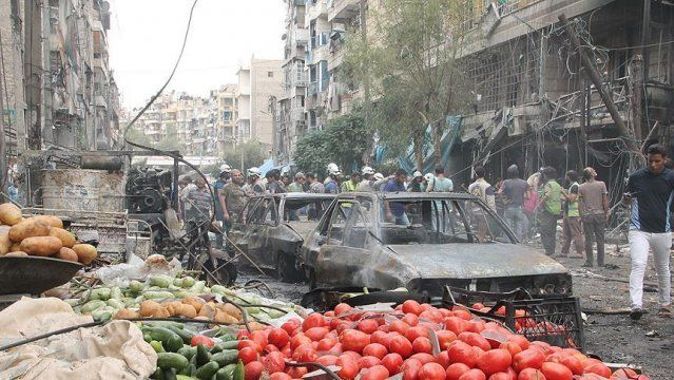 Halep&#039;te pazar yerine saldırı: 15 ölü