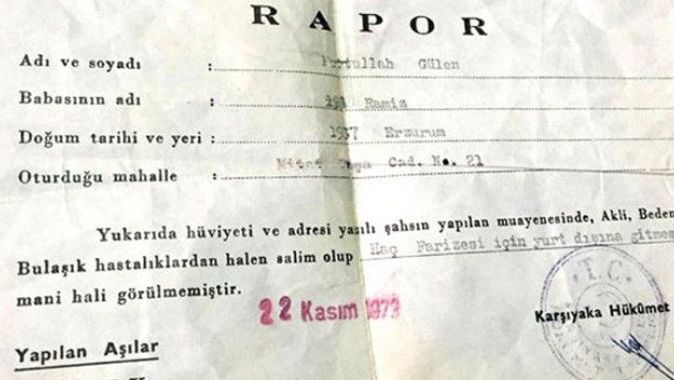 Gülen&#039;in 43 Yıllık sağlık raporu yüzünden gözaltına alındı