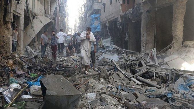 Halep&#039;te hava saldırısı: 14 ölü