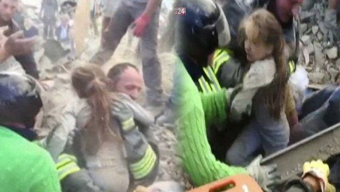 İtalya&#039;daki depremde akıl almaz kurtuluş