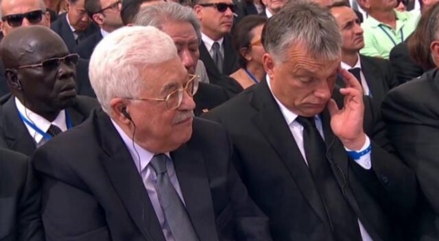 Filistin Devlet Baskanı, Şimon Peres&#039;in cenaze törenine katıldı