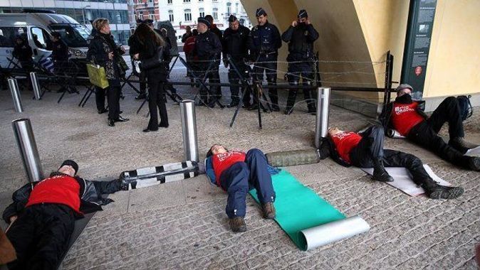 Brüksel&#039;de 50 protestocu için olağanüstü güvenlik önlemi