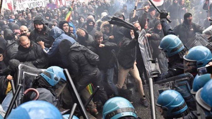İtalya karıştı, polis eylemcilere acımadı!