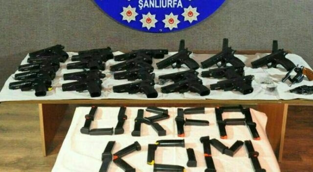 Şanlıurfa&#039;da 27 tabanca ve 52 şarjör ele geçirildi