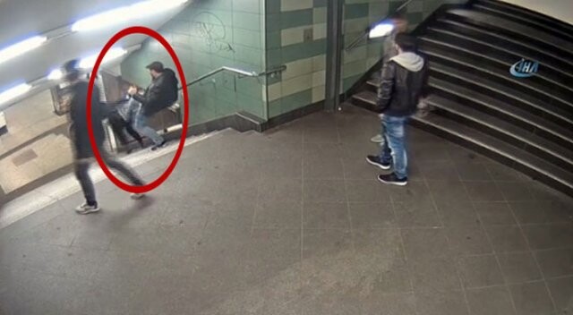 Almanya’da kadına tekmeli saldırının görüntüleri ortaya çıktı
