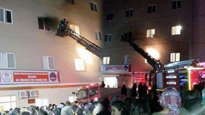 Mardin Kız Yurdu&#039;nda yangın paniği