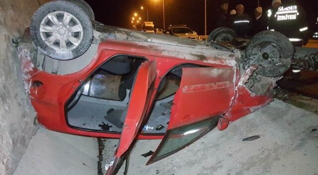 Samsun&#039;da otomobil takla attı: 5 yaralı