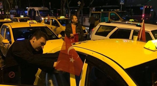 Taksici ve dolmuşçulardan terör protestosu