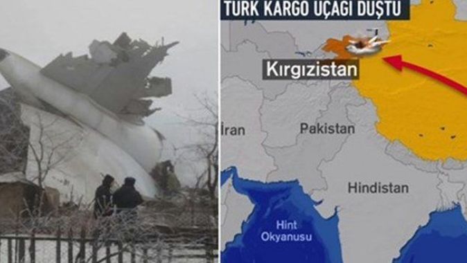 Son dakika! Türk kargo uçağı Kırgızistan&#039;da düştü (TÜRK UÇAĞI DÜŞTÜ)