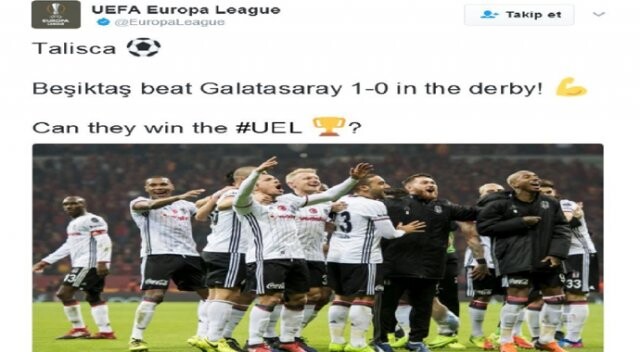 UEFA Beşiktaş’ı tebrik etti