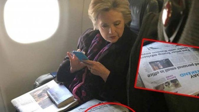 Clinton, Pence&#039;in haberini okurken görüntülendi