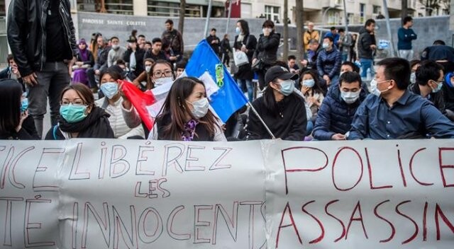 Paris&#039;te Çinli göçmenlerin protestoları sürüyor